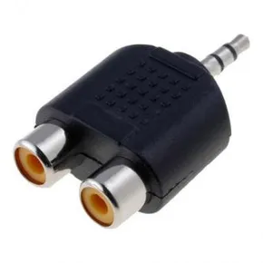 Hangcsökkentés, Jack (3,5 mm) M-Cinch 2x F, 0, sztereó, fekete, embléma